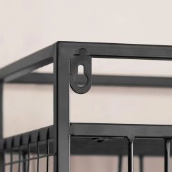 Home Decorators Collection 31 in. H x 27 in. W x 8 in. D Black Metal Wall-Mount Shelf with Hanging Wine Glass Storage -Home Decorators Soldes metal home decorators collection decorative shelving yx8z1296 a0 1000