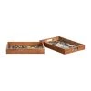 Home Decorators Collection Floral and Wood Decorative Rectangle Tray (Set of 2)