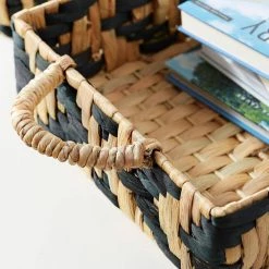 Home Decorators Collection Black and Natural Water Hyacinth Decorative Rectangle Tray (Set of 3) -Home Decorators Soldes multi colored home decorators collection decorative trays tr1711413 nblk 1d 1000