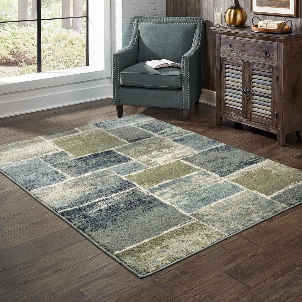 Home Decorators Collection Bartlett Multi 9 ft. x 12 ft. Block Area Rug 4 Home Decorators Collection Bartlett Multi 9 ft. x 12 ft. Block Area Rug - Image 2