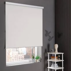 Home Decorators Collection Natural Cordless Stain Resistant Blackout Roller Shades 72 in. W x 78 in. L