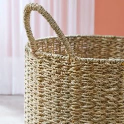 Home Decorators Collection Round Woven Seagrass Storage Baskets (Set of 3) -Home Decorators Soldes natural home decorators collection storage baskets feh2111 04 40 1000