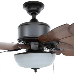 Home Decorators Collection Palm Cove 52 in. Indoor/Outdoor LED Natural Iron Ceiling Fan with Light Kit, Downrod and Reversible Motor -Home Decorators Soldes natural iron home decorators collection ceiling fans with lights 51422 a0 1000