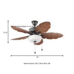 Home Decorators Collection Palm Cove 44 in. Indoor/Outdoor LED Natural Iron Ceiling Fan with Light Kit, Downrod and Reversible Motor -Home Decorators Soldes natural iron home decorators collection ceiling fans with lights 51544 a0 1000