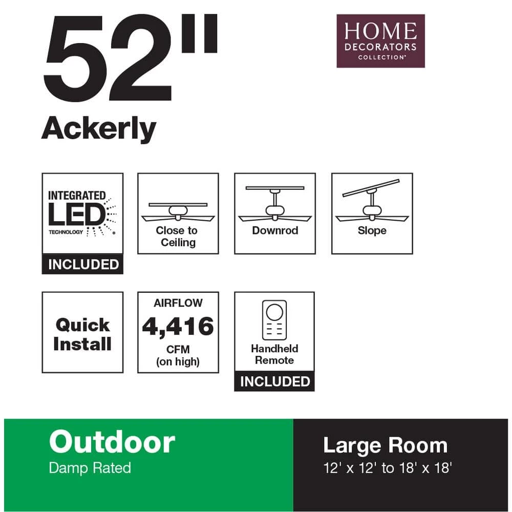 Home Decorators Collection Ackerly 52 in. Indoor/Outdoor Integrated LED Natural Iron Damp Rated Ceiling Fan with Light Kit and Remote Control 7 Home Decorators Collection Ackerly 52 in. Indoor/Outdoor Integrated LED Natural Iron Damp Rated Ceiling Fan with Light Kit and Remote Control - Image 5