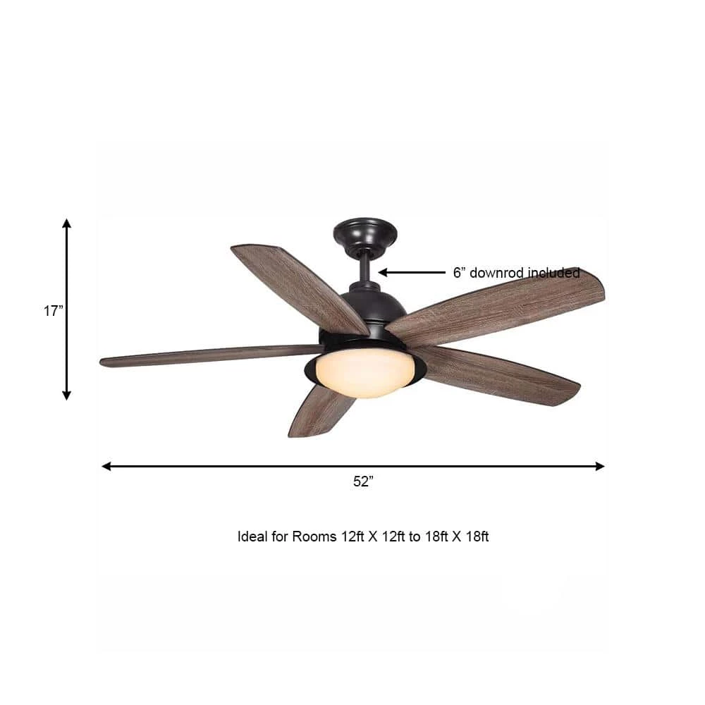 Home Decorators Collection Ackerly 52 in. Indoor/Outdoor Integrated LED Natural Iron Damp Rated Ceiling Fan with Light Kit and Remote Control 5 Home Decorators Collection Ackerly 52 in. Indoor/Outdoor Integrated LED Natural Iron Damp Rated Ceiling Fan with Light Kit and Remote Control - Image 3