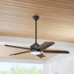 Home Decorators Collection Hansfield 56 in. LED Outdoor Natural Iron Ceiling Fan with Remote Control -Home Decorators Soldes natural iron home decorators collection ceiling fans with lights yg656 ni 40 1000