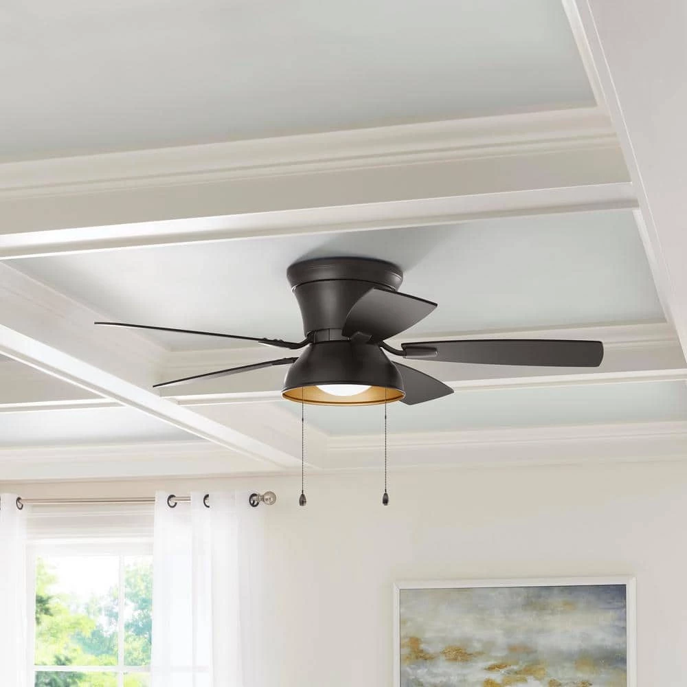 Home Decorators Collection Banneret 52 in. LED Natural Iron Ceiling Fan with Light 4 Home Decorators Collection Banneret 52 in. LED Natural Iron Ceiling Fan with Light - Image 2