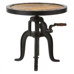 Home Decorators Collection Industrial 20 in. Natural Reclaimed Round Adjustable Height End Table -Home Decorators Soldes natural reclaimed home decorators collection end side tables hdc 2006 a0 1000