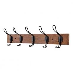 Home Decorators Collection 27 in. Textured Oak Hook Rack with 5 Copper Loop Hooks -Home Decorators Soldes natural wood home decorators collection hooks 64291 40 1000