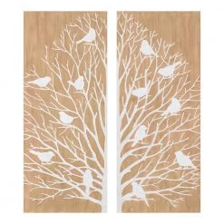 Home Decorators Collection Wooden Tree with Birds Wall Art (Set of 2)