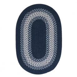 Home Decorators Collection Chancery Navy 7 ft. x 9 ft. Oval Braided Area Rug
