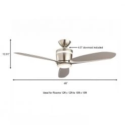 Home Decorators Collection Federigo 48 in. Integrated LED Indoor Nickel Ceiling Fan with Light Kit and Remote Control -Home Decorators Soldes nickel home decorators collection ceiling fans with lights sw1618bn 1f 1000