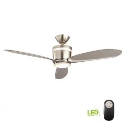 Home Decorators Collection Federigo 48 in. Integrated LED Indoor Nickel Ceiling Fan with Light Kit and Remote Control -Home Decorators Soldes nickel home decorators collection ceiling fans with lights sw1618bn 77 1000