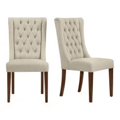 Home Decorators Collection Dorbrook Diamond-Tufted Upholstered Dining Chairs in Oatmeal (Set of 2) -Home Decorators Soldes oatmeal home decorators collection dining chairs pjc674 pj223 77 1000