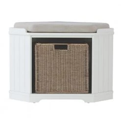 Home Decorators Collection Whitaker 20 in. H x 28.25 in. W Corner Bench in Off White