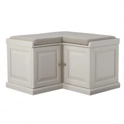 Home Decorators Collection Walker Polar White Corner Storage Bench