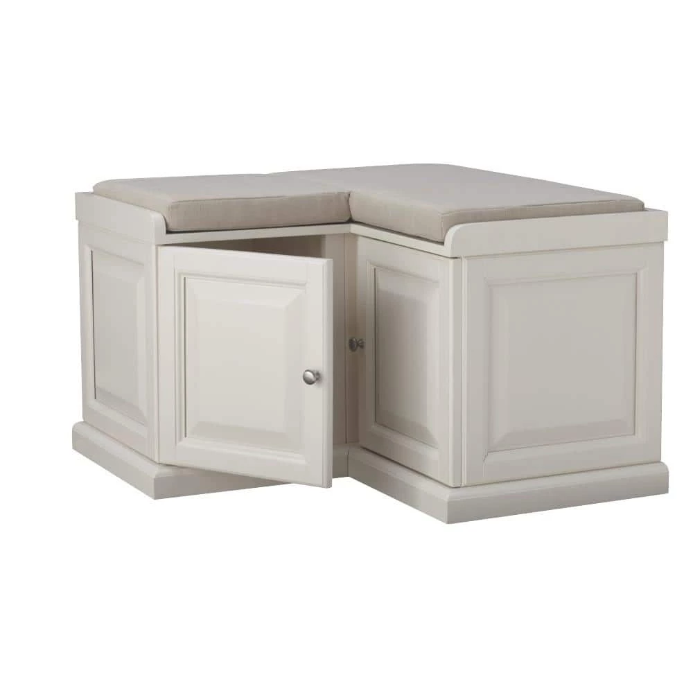 Home Decorators Collection Walker Polar White Corner Storage Bench 8 Home Decorators Collection Walker Polar White Corner Storage Bench - Image 6