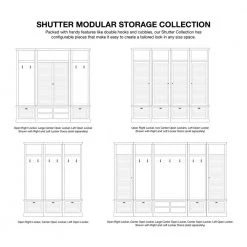 Home Decorators Collection Shutter 43.5 in. H x 15.5 in. W x 1 in. D Modular Closed Left Locker in Off White -Home Decorators Soldes off white home decorators collection lockers sk18732d1 pw 44 1000