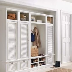 Home Decorators Collection Shutter 43.5 in. H x 15.5 in. W x 1 in. D Modular Closed Left Locker in Off White -Home Decorators Soldes off white home decorators collection lockers sk18732d1 pw a0 1000