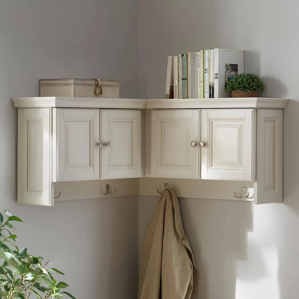 Home Decorators Collection Walker Polar White Corner Wall Cabinet 4 Home Decorators Collection Walker Polar White Corner Wall Cabinet - Image 2