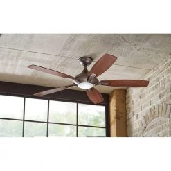 Home Decorators Collection Petersford 52 in. Integrated LED Indoor Oil Rubbed Bronze Ceiling Fan with Light Kit and Remote Control -Home Decorators Soldes oil rubbed bronze home decorators collection ceiling fans with lights 24426 1d 1000