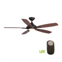 Home Decorators Collection Petersford 52 in. Integrated LED Indoor Oil Rubbed Bronze Ceiling Fan with Light Kit and Remote Control -Home Decorators Soldes oil rubbed bronze home decorators collection ceiling fans with lights 24426 4f 1000