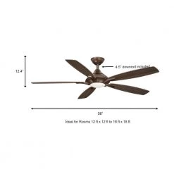 Home Decorators Collection Petersford 56 in. Integrated LED Oil Rubbed Bronze Ceiling Fan with Remote Control works with Google and Alexa -Home Decorators Soldes oil rubbed bronze home decorators collection ceiling fans with lights 24626 bond a0 1000