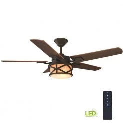 Home Decorators Collection Copley 52 in. Indoor/Outdoor LED Oil Rubbed Bronze Ceiling Fan with Light Kit, Downrod, Remote and Reversible Blades -Home Decorators Soldes oil rubbed bronze home decorators collection ceiling fans with lights 51504 c3 1000