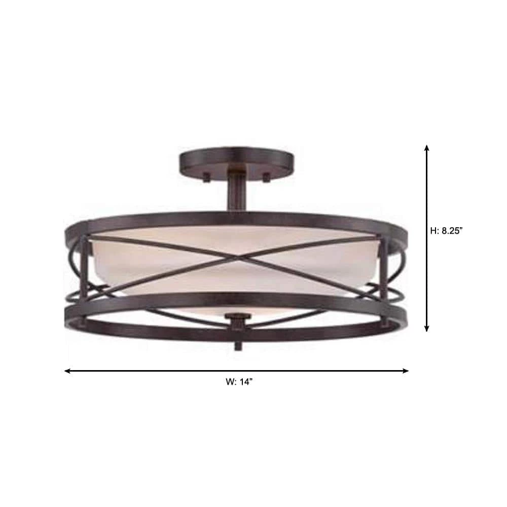 Home Decorators Collection Thayer 2-Light Oil Rubbed Bronze Semi-Flushmount 5 Home Decorators Collection Thayer 2-Light Oil Rubbed Bronze Semi-Flushmount - Image 3