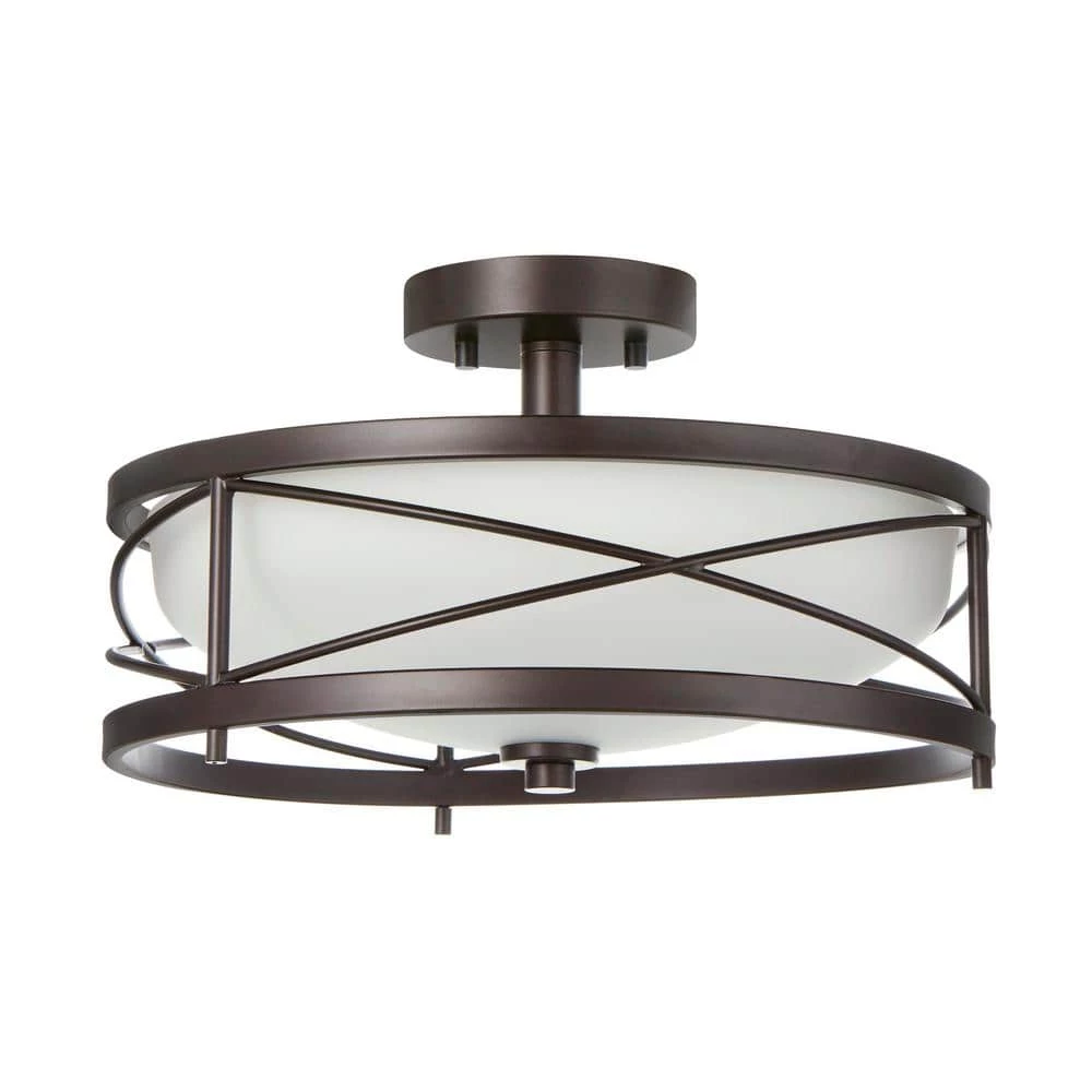 Home Decorators Collection Thayer 2-Light Oil Rubbed Bronze Semi-Flushmount 3 Home Decorators Collection Thayer 2-Light Oil Rubbed Bronze Semi-Flushmount