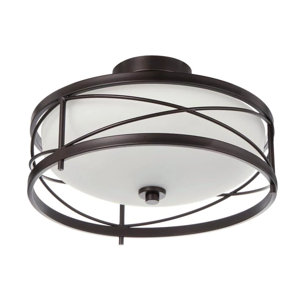 Home Decorators Collection Thayer 2-Light Oil Rubbed Bronze Semi-Flushmount 8 Home Decorators Collection Thayer 2-Light Oil Rubbed Bronze Semi-Flushmount - Image 6