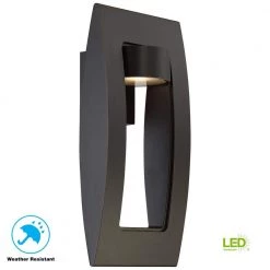 Home Decorators Collection Frolynn 1-Light Oil Rubbed Bronze with Gold Highlights Outdoor Integrated LED Wall Lantern Sconce with Etched Glass -Home Decorators Soldes oil rubbed bronze with gold highlights home decorators collection outdoor sconces 23712 44 1000