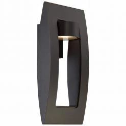 Home Decorators Collection Frolynn 1-Light Oil Rubbed Bronze with Gold Highlights Outdoor Integrated LED Wall Lantern Sconce with Etched Glass