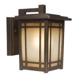 Home Decorators Collection Port Oxford 1-Light Oil Rubbed Chestnut Outdoor Wall Lantern Sconce