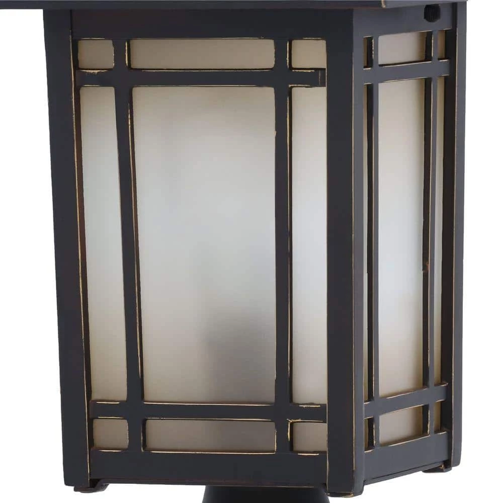 Home Decorators Collection Port Oxford 1-Light Oil-Rubbed Chestnut Outdoor Post Mount Lantern 5 Home Decorators Collection Port Oxford 1-Light Oil-Rubbed Chestnut Outdoor Post Mount Lantern - Image 3