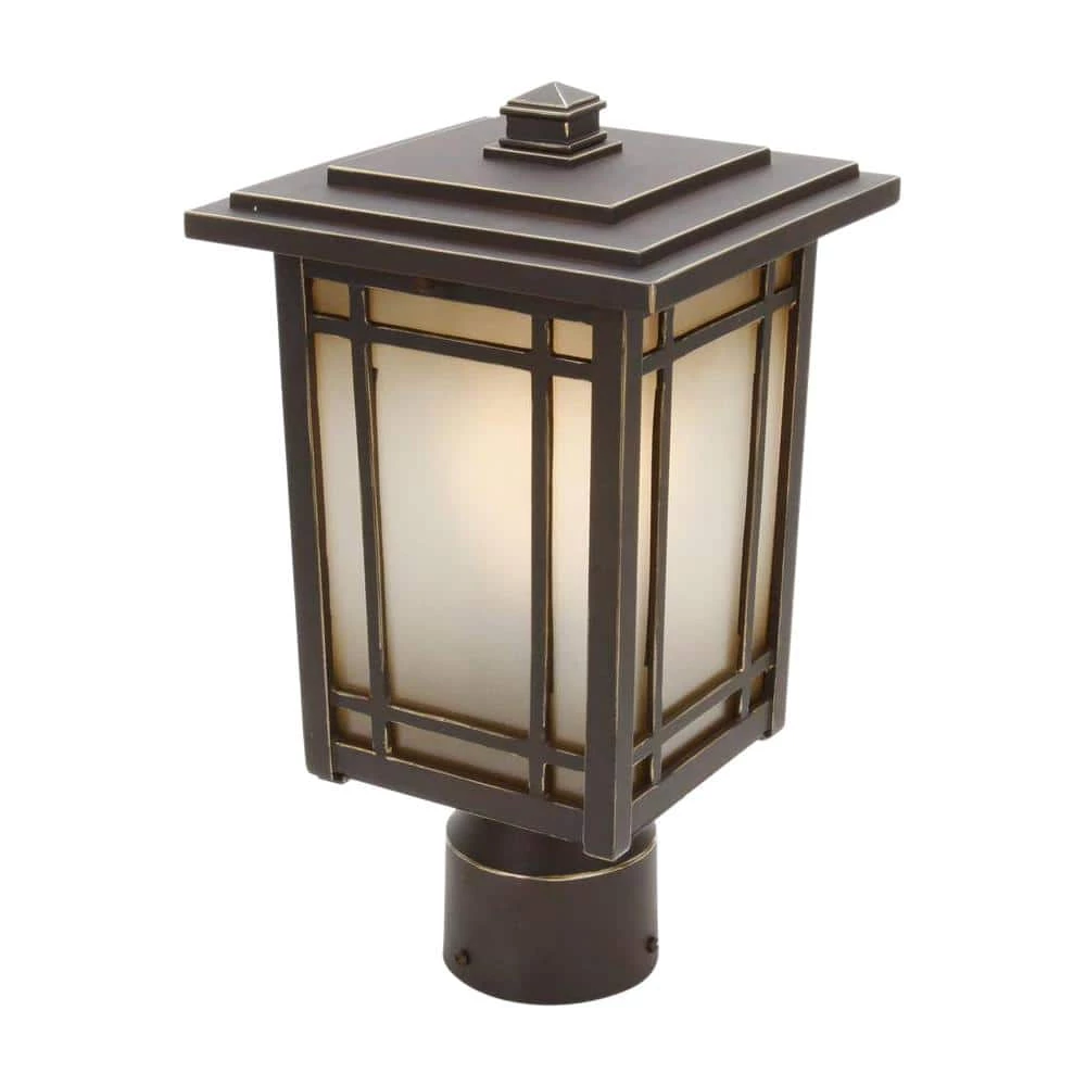 Home Decorators Collection Port Oxford 1-Light Oil-Rubbed Chestnut Outdoor Post Mount Lantern 3 Home Decorators Collection Port Oxford 1-Light Oil-Rubbed Chestnut Outdoor Post Mount Lantern