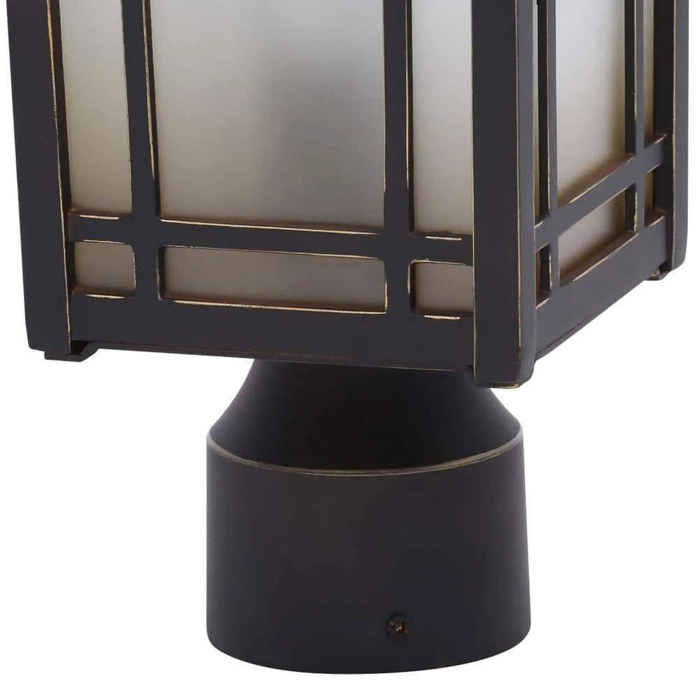 Home Decorators Collection Port Oxford 1-Light Oil-Rubbed Chestnut Outdoor Post Mount Lantern 6 Home Decorators Collection Port Oxford 1-Light Oil-Rubbed Chestnut Outdoor Post Mount Lantern - Image 4