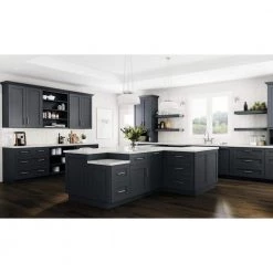 Home Decorators Collection Navarre Onyx Gray Plywood Assembled Shaker Stock Wall Kitchen Cabinet Filler Strip (3 in. x 90 in. x 0.75 in.) -Home Decorators Soldes onyx gray painted home decorators collection assembled kitchen cabinets fs90 do 31 1000