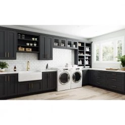 Home Decorators Collection Navarre Onyx Gray Shaker Assembled Plywood Stock Matching Kitchen Cabinet Toe Kick 96 in. x 4.5 in. x 0.125 in. -Home Decorators Soldes onyx gray painted home decorators collection assembled kitchen cabinets mtk8 do 1f 1000