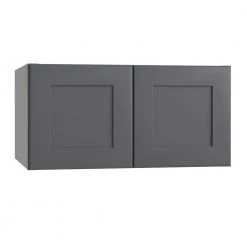Home Decorators Collection Newport Gray Painted Plywood Shaker Stock Assembled Wall Deep Bridge Cabinet Soft Close Doors 33 in. x 15 in. x 24 in.