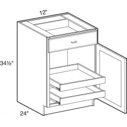 Home Decorators Collection Newport Assembled 12x34.5x24 in Plywood Shaker Base Kitchen Cabinet Right 2 rollouts Soft Close in Painted Pacific White -Home Decorators Soldes pacific white home decorators collection assembled kitchen cabinets b12r 2t npw c3 1000