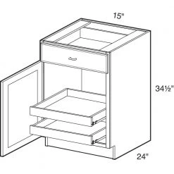 Home Decorators Collection Newport Assembled 15x34.5x24 in. Plywood Shaker Base Kitchen Cabinet Left 2 rollouts Soft Close in Painted Pacific White -Home Decorators Soldes pacific white home decorators collection assembled kitchen cabinets b15l 2t npw c3 1000