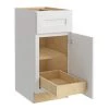 Home Decorators Collection Newport Assembled 18x34.5x24 in. Plywood Shaker Base Kitchen Cabinet Right 1 rollout Soft Close in Painted Pacific White -Home Decorators Soldes pacific white home decorators collection assembled kitchen cabinets b18r 1t npw 64 1000
