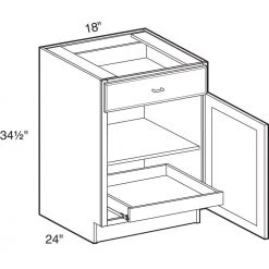 Home Decorators Collection Newport Assembled 18x34.5x24 in. Plywood Shaker Base Kitchen Cabinet Right 1 rollout Soft Close in Painted Pacific White -Home Decorators Soldes pacific white home decorators collection assembled kitchen cabinets b18r 1t npw c3 1000