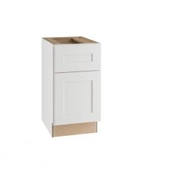 Home Decorators Collection Newport Assembled 15 x 28.5 x 21 in. Plywood Shaker Desk Base Kitchen Cabinet Soft Close Right in Painted Pacific White