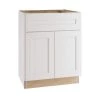 Home Decorators Collection Newport Assembled 24x34.5x21 in. Plywood Shaker Bathroom Cabinet Base Soft Close in Painted Pacific White