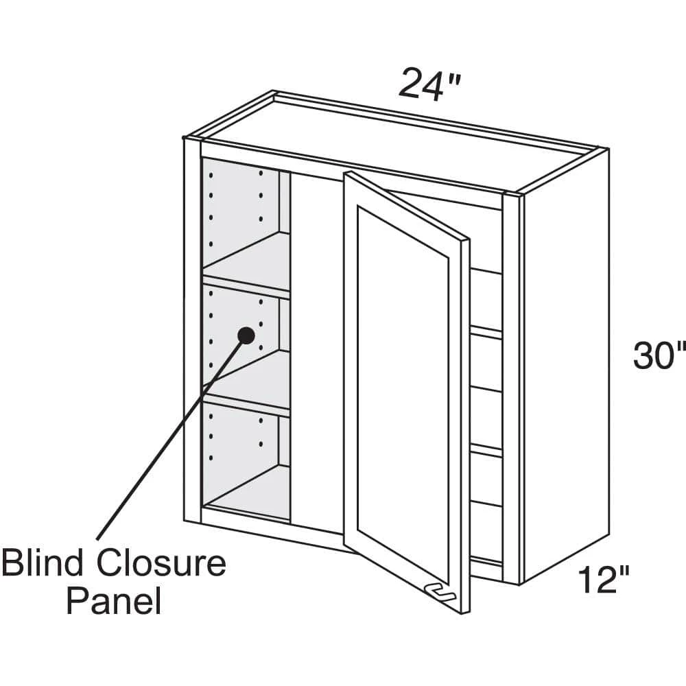 Home Decorators Collection Newport Assembled 24x30x12 in. Plywood Shaker Wall Blind Corner Kitchen Cabinet Soft Close Left in Painted Pacific White 4 Home Decorators Collection Newport Assembled 24x30x12 in. Plywood Shaker Wall Blind Corner Kitchen Cabinet Soft Close Left in Painted Pacific White - Image 3