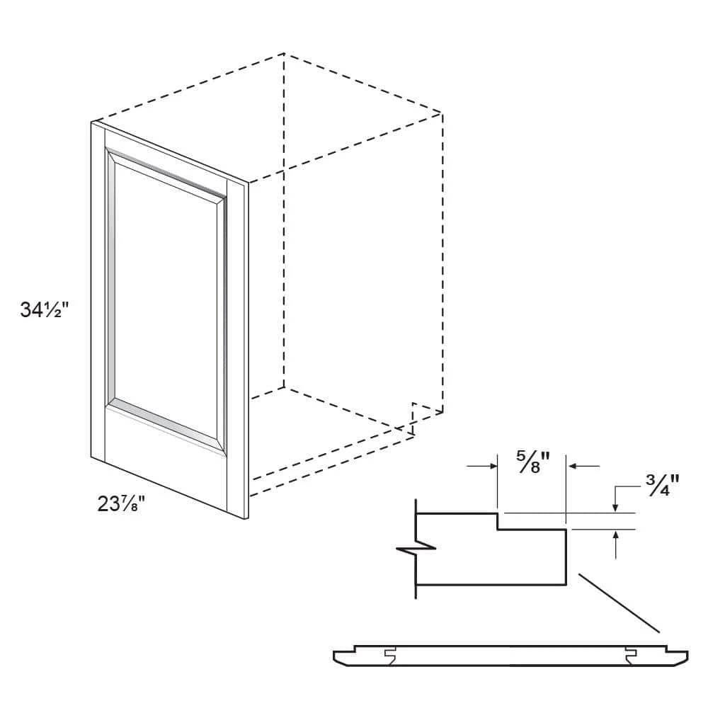 Home Decorators Collection Newport Assembled 24x34.5x.75 in. Shaker Decorative End Panel for Base Kitchen Cabinet in Painted Pacific White 5 Home Decorators Collection Newport Assembled 24x34.5x.75 in. Shaker Decorative End Panel for Base Kitchen Cabinet in Painted Pacific White - Image 3