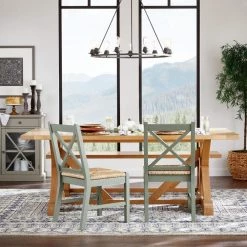 Home Decorators Collection Aberwood Patina Oak Finish Wood Rectangle Trestle Dining Table for 6 (78.75 in. L x 30 in. H) -Home Decorators Soldes patina home decorators collection kitchen dining tables dp18019 p 44 1000